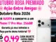 Cartaz da campanha Outubro Rosa Premiado, Ação Entre Amigos, com iPhone 17 Pro Max branco em destaque, laço rosa e valores dos bilhetes.