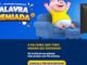 Banner azul da promoção Palavra Premiada TeleSena Semanal com mascote porco animado sentado em poltrona, sorrindo e comemorando em frente a uma televisão, com destaque para o prêmio de R$75.000,00 e botão de compra da Tele Sena Semanal