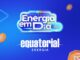 Banner promocional azul da Equatorial Energia anunciando a Promoção Energia em Dia 2024, com logotipo em letras 3D nas cores branco e azul, moedas douradas com símbolo de raio e conector elétrico estilizado no topo, além do logotipo da Equatorial Energia em branco na parte inferior.