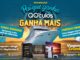 Banner da promoção Pai que Ganha QÓculos Ganha Mais, com navio de cruzeiro ao entardecer, mala de viagem, churrasqueira, adega climatizada, Smart TV e PlayStation 5, anunciando sorteios semanais e viagem de cruzeiro como prêmio final
