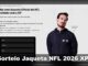 Página da campanha Sorteio Jaqueta NFL 2026 XPI com passo a passo para novos clientes, formulário de inscrição e homem vestindo jaqueta corta-vento preta da parceria XP e NFL.