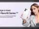 Banner do sorteio OPPO Reno16 Series 5G 256GB com a cantora Marina Sena como Reno Girl, exibindo o smartphone branco na mão direita sobre fundo lilás claro.