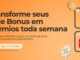 Banner promocional laranja "Vale Bônus Premiado 2026" com celular iPhone 17 Pro e cartão-presente Americanas de R$1.000, convidando o usuário a baixar o aplicativo e trocar Vale Bônus por números da sorte.