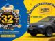 Banner da promoção Aniversário 32 Anos beMais, com sorteio de um Volkswagen Nivus 0km e mais de R$25 mil em vale-compras, a cada R$100,00 em compras receba um cupom, sorteio em 23/09.