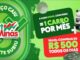 Banner da promoção Aniversário Mart Minas 2026: a cada R$200 em compras, o cliente concorre a 1 carro por mês, mais vales-compras de R$500 todos os dias.