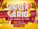 Banner da promoção Aniversário Multishow Supermercados com o tema "A Sua Família em Cena", destacando 70 Smart TVs de 55 polegadas como prêmio e raspadinha digital por R$30, no Espírito Santo.