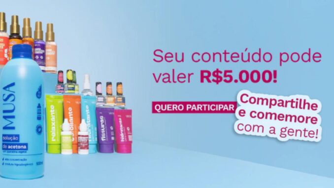 Banner da promoção de Aniversário Musa Cosméticos 61 anos com prêmio de R$5.000