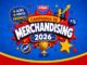 Banner da Campanha de Merchandising Nissin 2026, com troféu dourado, estrelas e gráfico de crescimento, sobre fundo azul e vermelho.