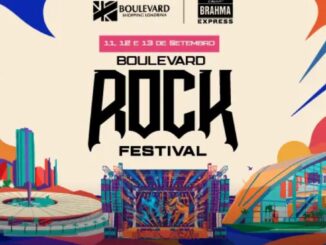Banner do Concurso de Bandas Boulevard Rock Fest, promovido pelo Boulevard Shopping Londrina com patrocínio da Brahma Express, nos dias 11, 12 e 13 de setembro.