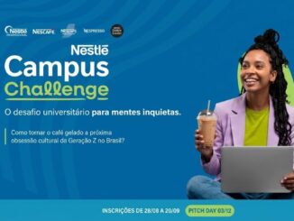 Banner do Nestlé Campus Challenge 2026, desafio universitário com inscrições de 28/08 a 20/09 e Pitch Day em 03/12.
