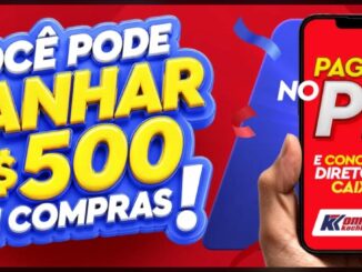 Banner da promoção Pagamento Premiado do Komprão Koch Atacadista: pague no PIX e concorra a R$500 em compras direto no caixa.