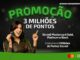 Banner da Promoção 3 Milhões de Pontos Sicredi Mastercard, com jovem segurando cartão Sicredi Black e apontando para o texto da promoção.