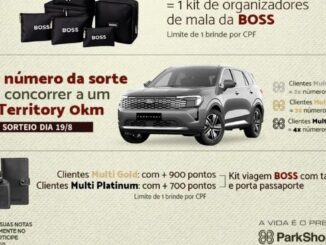 Banner da promoção Dia dos Pais do ParkShopping Brasília com brindes da marca BOSS e sorteio de um Ford Territory 0km