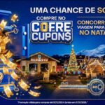Banner da promoção Cofre de Cupons do Plus Delivery, com sorteio de viagem para o Natal Luz em Gramado, válida até 31/12/2024.