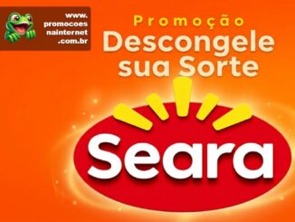 Banner da Promoção Seara Descongele sua Sorte, com logotipo da marca em vermelho e amarelo sobre fundo laranja vibrante.