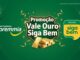 Banner da Promoção Vale Ouro Siga Bem, parceria entre Petrobras Premmia e Rede Siga Bem, com barras de ouro em destaque sobre fundo verde.