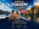 Banner da Promoção Viagem dos Sonhos da Capitólio Alimentos, com casal em lancha nas águas de Capitólio, MG, e informações sobre os prêmios: hotel de primeira linha, passeios de lancha e 4x4, e visita à fábrica.