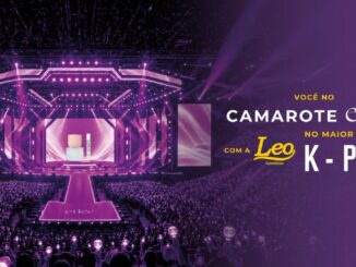 Banner da promoção Você no Camarote Etleé com Leo Cosméticos no Maior Show de K-Pop, com cenário de arena iluminada em roxo e produto Etleé no palco.