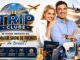 Banner do Trip Clube Hadassa com casal sorridente, leões mascotes fardados e elementos de viagem, destacando créditos, cruzeiros, prêmios e descontos exclusivos.