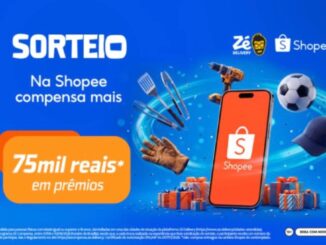 Banner do sorteio Zé Delivery e Shopee com prêmios de R$75mil em vale-compras na carteira Shopee
