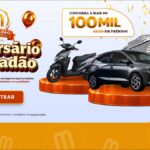 Banner da promoção Aniversário Mercadão Atacadista 14 anos, com prêmios de mais de R$100mil, incluindo Hyundai HB20, moto e cruzeiro.
