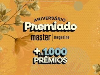 Banner da promoção Aniversário Premiado Master Magazine com mais de 1.000 prêmios.