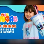 Banner do Dia das Crianças das Lojas Torra 2026: ganhe 1 brinde a cada R$120 em produtos infantis.