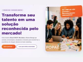 Página inicial do Prêmio Retail Future Popai Brasil edição 2026, com chamada para estudantes universitários participarem de uma iniciativa de trade marketing patrocinada por Brasil SHOP, Mondelez e Score Group.