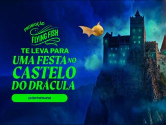 Promoção Flying Fish Ambev 2026 — cerveja Flying Fish Pressed Lemon te leva para uma festa no Castelo do Drácula