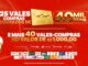 Banner da Promoção Aniversário 40 Anos Carvalho Super com fundo vermelho, balões dourados, vermelhos e brancos, anunciando 25 vales-compras dourados de R$40.000,00 e mais 40 vales-compras de R$1.000,00, com logos das lojas participantes e marcas patrocinadoras.