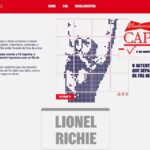 Página inicial da promoção Budweiser Fã Captcha com Lionel Richie, apresentando um captcha temático para fãs provarem que são verdadeiros.