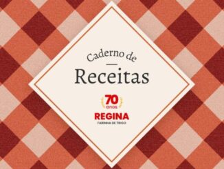 Arte da promoção Caderno de Receitas da Farinha de Trigo Regina, comemorativa aos 70 anos da marca.