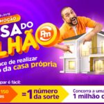 Banner da Promoção Casa do Milhão do Pague Menos Supermercados, com vigência de 18 de setembro a 31 de dezembro, em que a cada R$150 em compras o participante recebe um número da sorte para concorrer a uma casa de R$1.000.000,00.