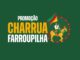 Arte da Promoção Charrua Farroupilha, com ilustração de um gaúcho a cavalo segurando a bandeira do Rio Grande do Sul, sobre fundo verde.