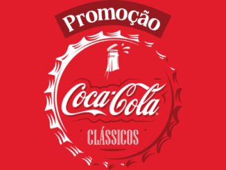 Arte da Promoção Clássicos KS Coca-Cola com logo da marca sobre ilustração de tampinha