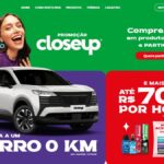 Banner da Promoção Closeup 2026: compre R$15 em produtos e concorra a um carro 0 km ou ganhe até R$700 por hora em cartão virtual.