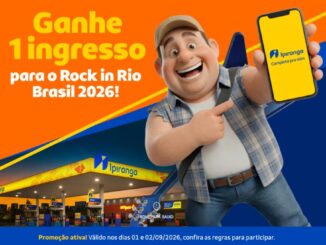 Promoção dos Postos Ipiranga: ganhe 1 ingresso para o Rock in Rio Brasil 2026 válida nos dias 01 e 02 de setembro de 2026.