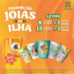 Imagem promocional da Promoção Tang Joias da Ilha com temática Moana, exibindo copos e jarra colecionáveis da marca Tang inspirados no filme da Disney.