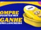 Banner da promoção Compre e Ganhe Dia das Crianças 2026 da Vigor com a frase "Compre 4 iogurtes Mix, ganhe uma lancheira" ao lado de uma lancheira amarela com estampa dos Minions e logotipo Vigor na tampa.