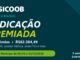 Banner da promoção Indicação Premiada Sicoob Coopacredi com 35 prêmios que somam R$82.304,49, incluindo iPhone 16, scooter elétrica e smart TVs, com participação de 05/10 a 31/12/2026 e 3 sorteios pela Loteria Federal.