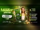 Arte da promoção Aniversário Master Quem é de casa ganha mais, com mulher sorrindo segurando um celular com o app Clube Master e o anúncio de R$120 mil em vales-compras de R$300.