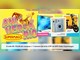 Arte do Aniversário Supermago com o mascote mágico, Smart TV 70 polegadas, 5 câmeras instantâneas e 1 bicicleta elétrica, com a regra de 1 número da sorte a cada R$150,00 em compras.