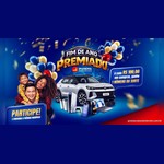 Arte da promoção Fim de Ano Premiado do Ipanema Supermercados com família sorrindo entre balões, SUV VW Tera, PlayStation 5, iPhone 17, notebook, caixa de som JBL e balão com a regra de 1 número da sorte a cada R$100,00 em compras