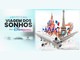 Arte da Promoção Viagem dos Sonhos na Disneyland Paris, com castelo da Disney, Torre Eiffel, montanha-russa e avião sobre nuvens, e os logos do Hotel Emacite Flex, Restaurante Vitorino e Emacite Lavanderia.