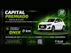 Arte da campanha Capital Premiado Especial de 20 Anos da Sicredi Cooperjuris com um Chevrolet Onix branco 0km sobre uma plataforma de luz verde, selo de 20 anos e período de participação de 01/09/26 a 31/03/27