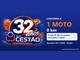 Arte do Aniversário 32 Anos Cestão Supermercados com o logo comemorativo e o texto "Concorra a 1 moto 0 km", em fundo azul, com a regra de um cupom a cada R$100 em compras e o sorteio em 05/11/2026 na Paraíba.