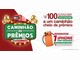Arte da Promoção de Aniversário Eskynão 2026 com letreiro Caminhão de Prêmios, caminhão vermelho, balões dourados e um iPhone 17 Pro Max laranja sorteado por semana a cada R$100 em compras