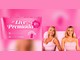 Arte rosa da Live Premiada Wepink com o selo "só amanhã! 10% de cashback no app", a informação "quinta, 22.10 às 12h, no insta da @virginia", o destaque "10 iphones 17" e duas mulheres loiras sorrindo.