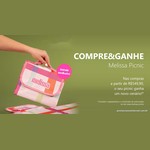 Arte da Promoção Melissa Dia das Crianças com a esteira Melissa Picnic xadrez em rosa e laranja e o texto Compre&Ganhe nas compras a partir de R$549,90