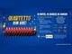 Arte da promoção Quartetto com Você com dez motos vermelhas lado a lado sobre fundo azul, o texto "10 motos, 10 chances de ganhar!", três passos para participar, logos de marcas parceiras e sorteio em 18/12/2026.
